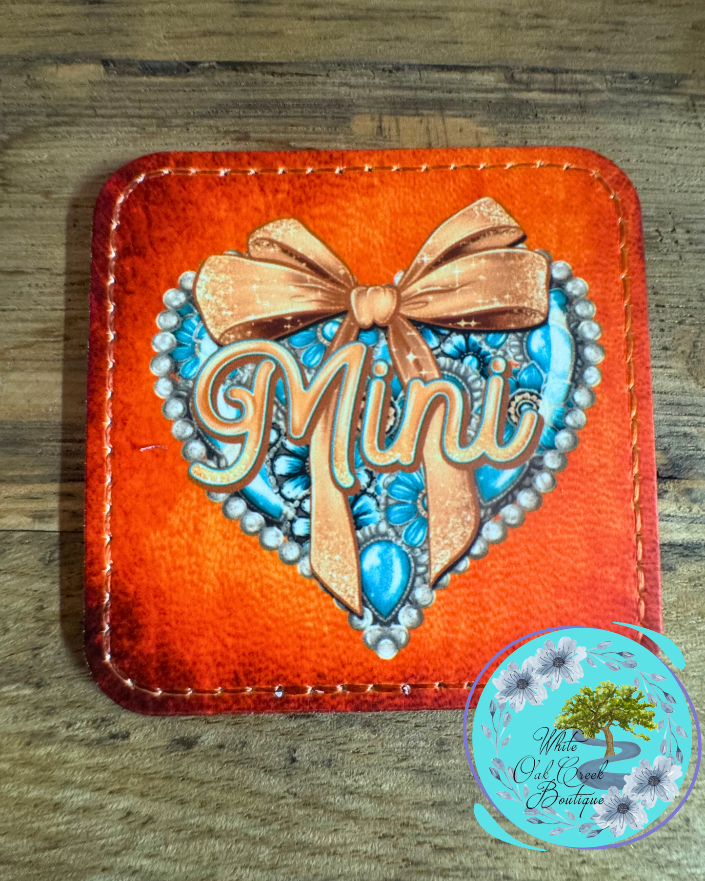 Mini Western Heart Faux Leather Hat Patch
