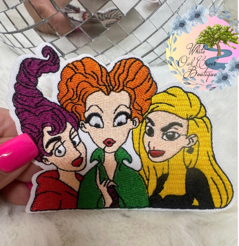 Hocus Sisters Large Witch Embroidered Hat Patch