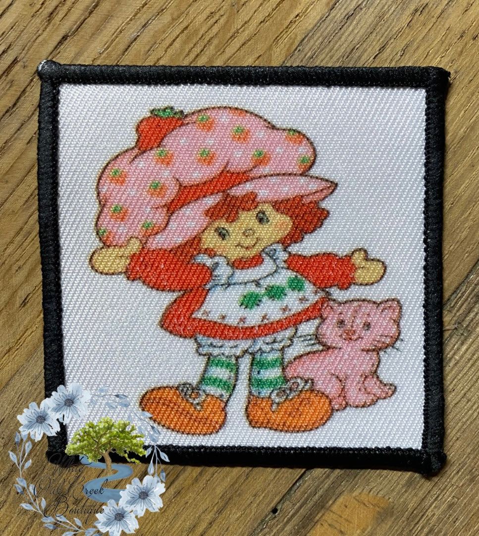 Strawberry shortcake 2 1/2” Square Trucker Hat Patch