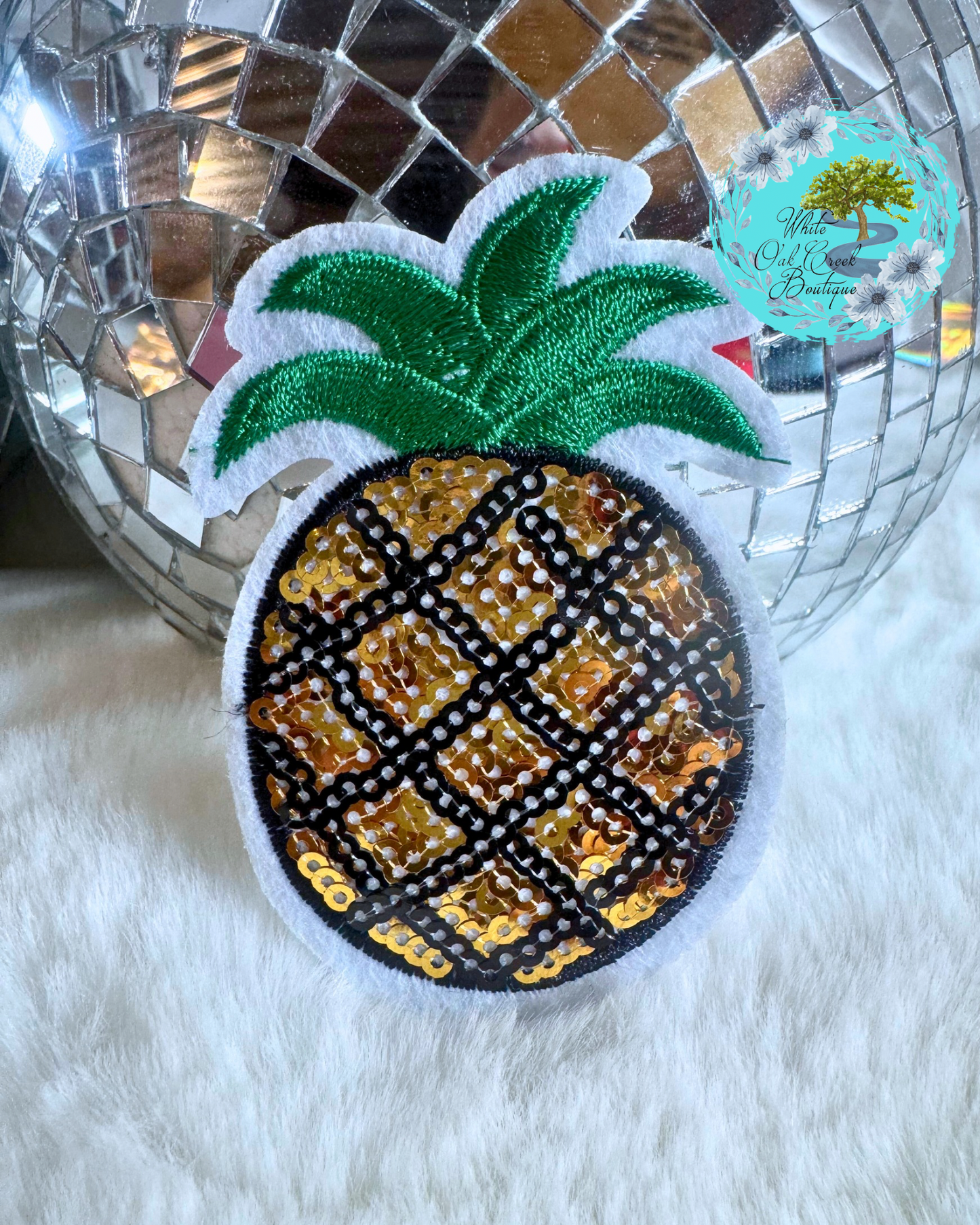 Pineapple 3” Sequin Embroidered Trucker Hat Patch