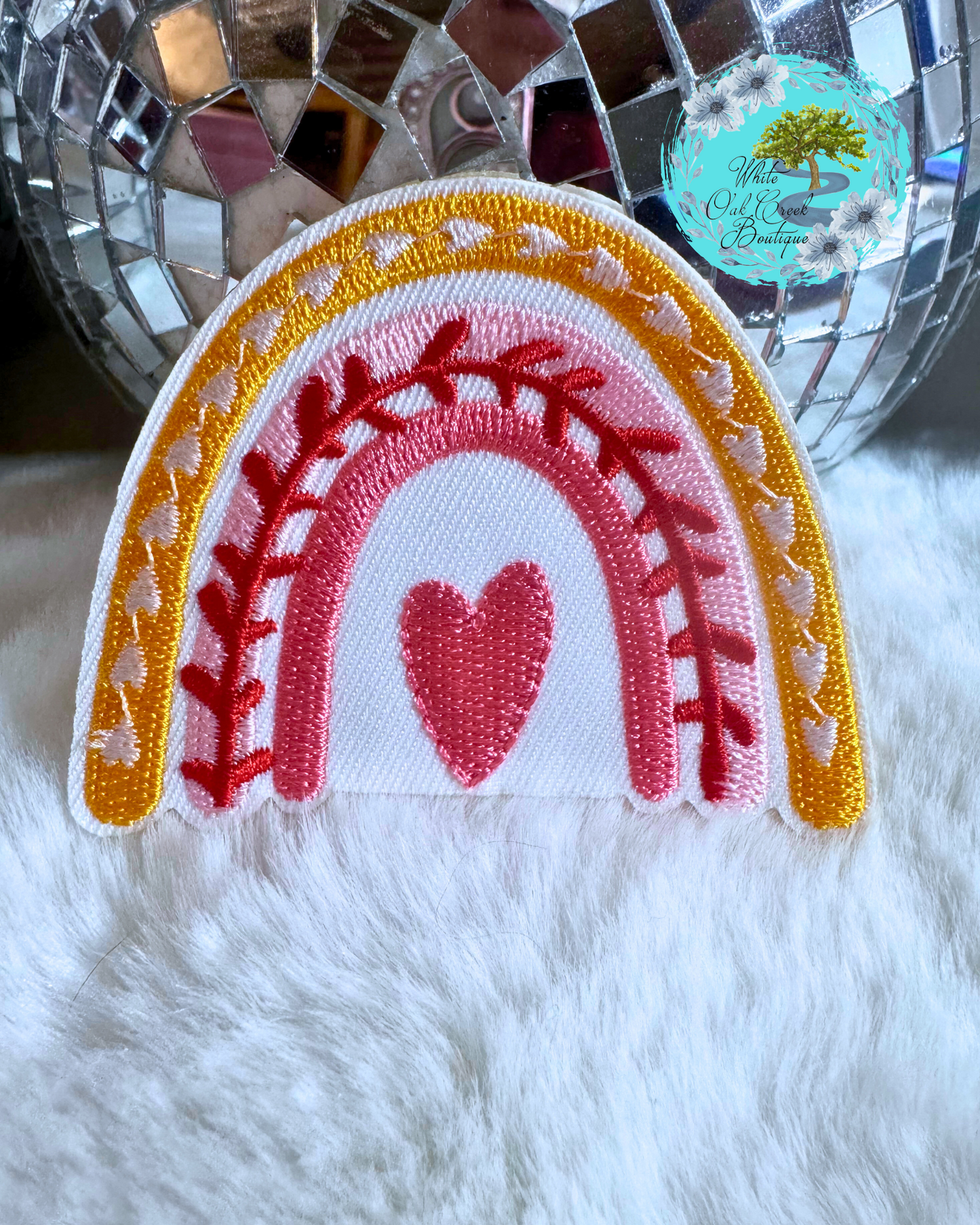 Rainbow Heart 2.7” Embroidered Trucker Hat Patch