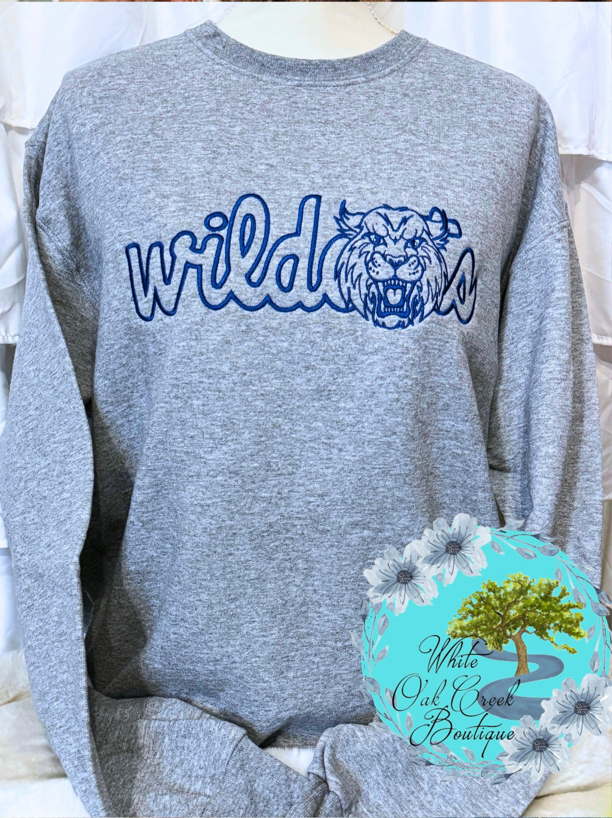 Wildcats Embroidered Sweatshirt Vintage Font