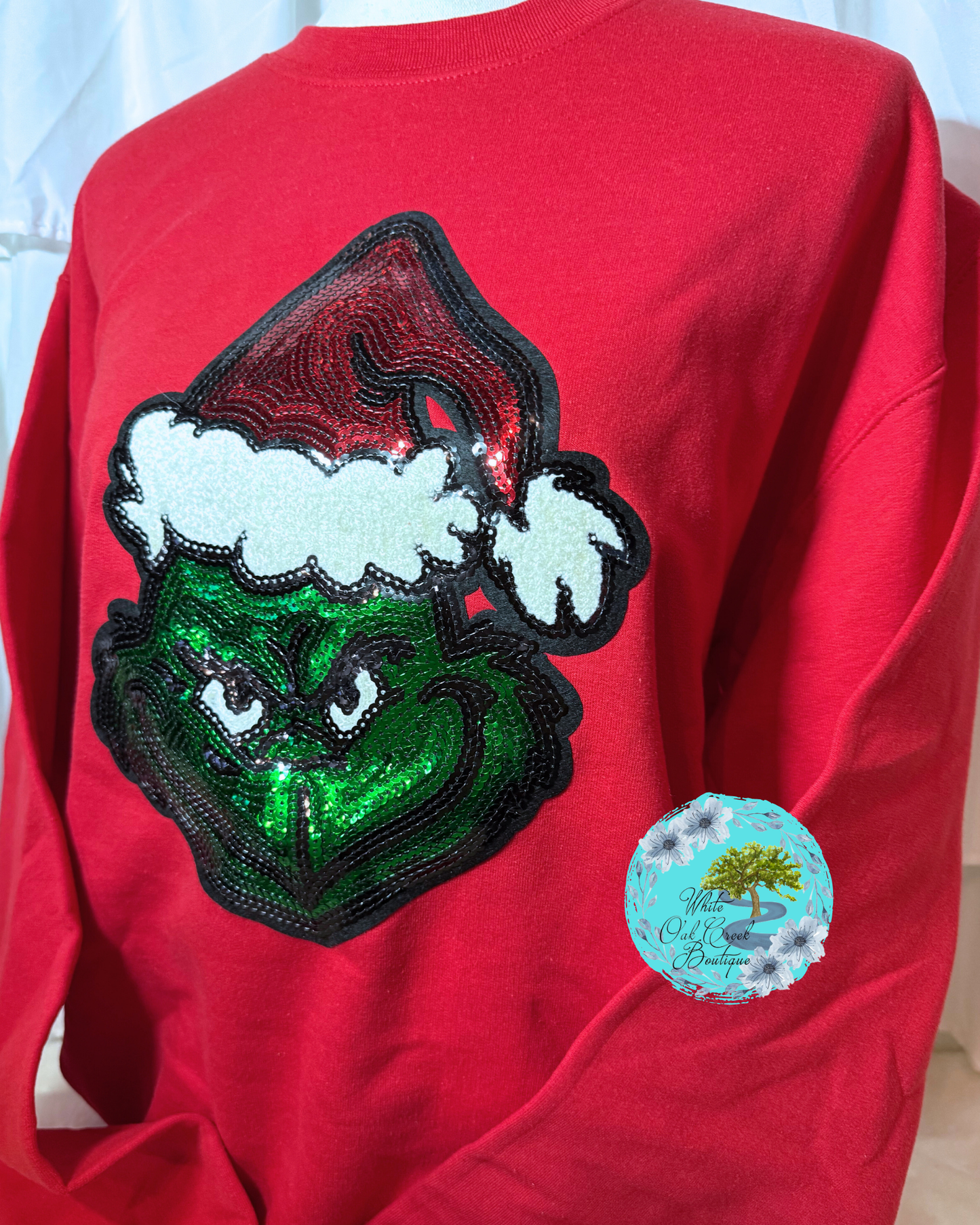 Grinch Sequin & Chenille Sweatshirt