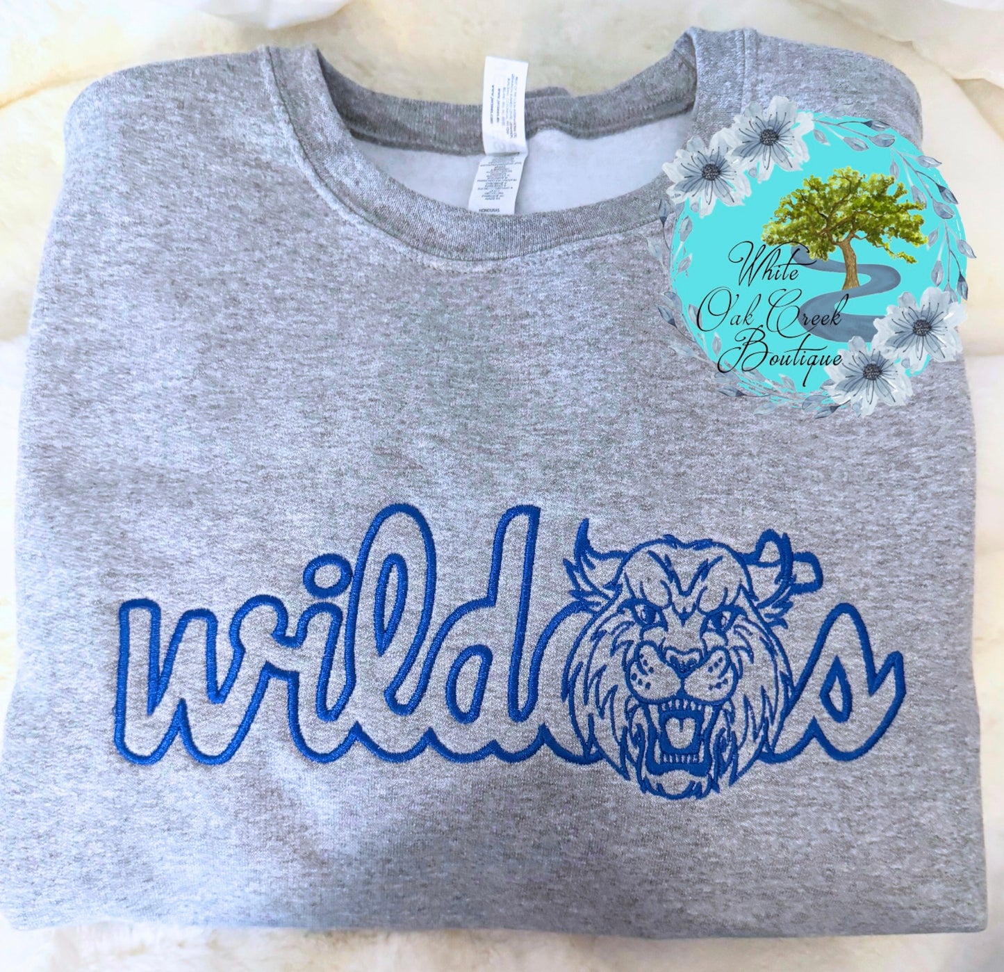 Wildcats Embroidered Sweatshirt Vintage Font