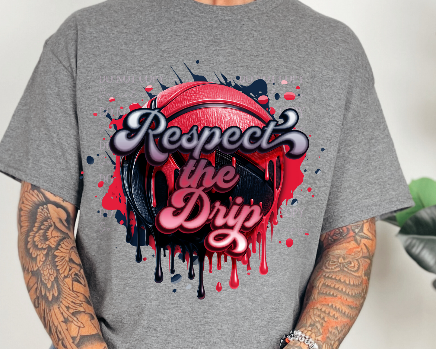 DTF Transfer Basketball Drip Red