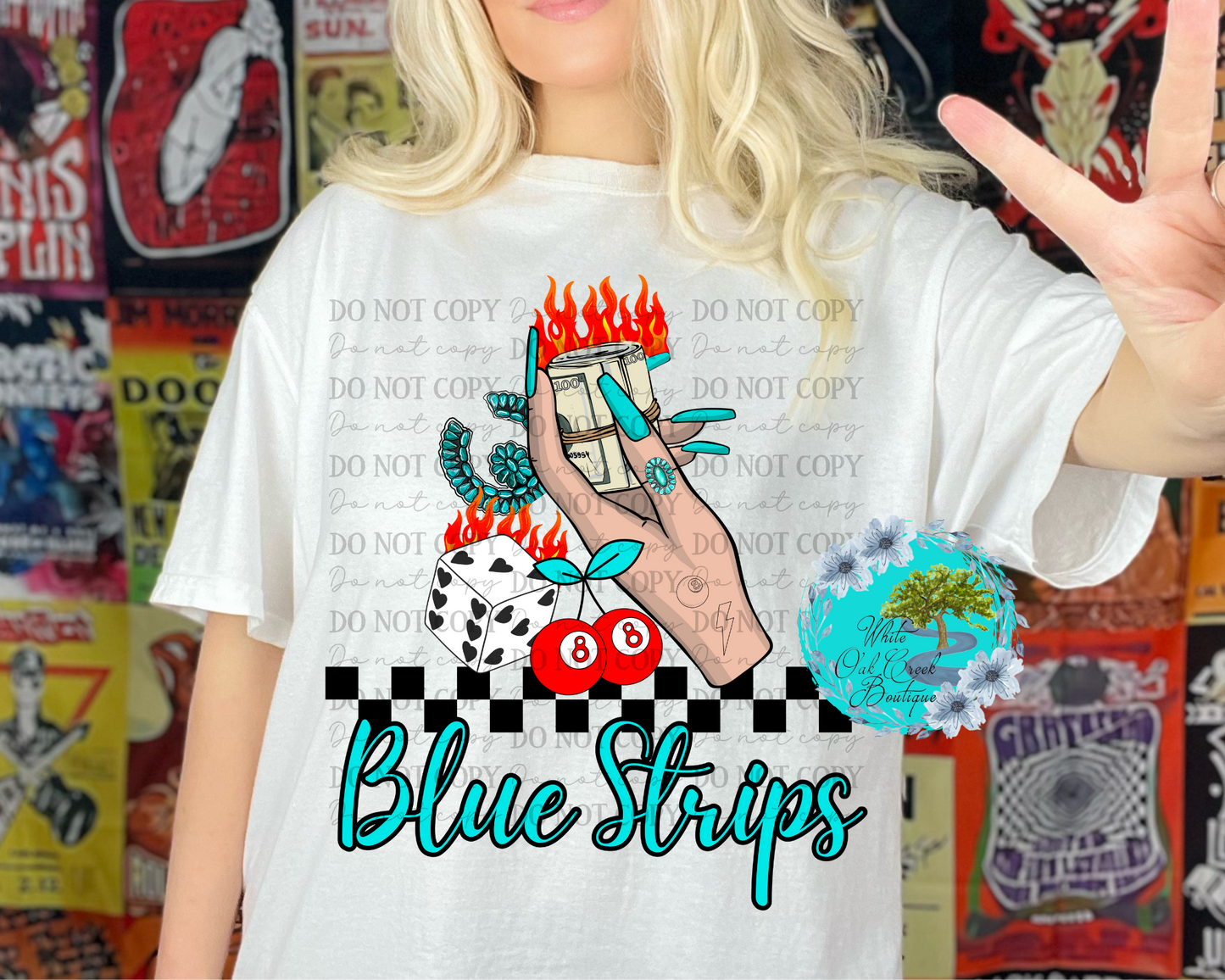 Blue Strips Murph DTF Transfer