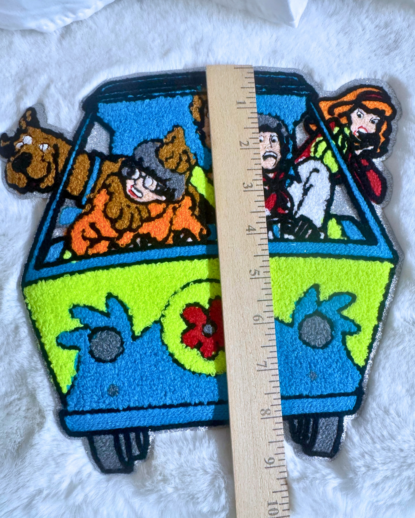 Mystery Machine Large 9” Iron on patch with adhesive