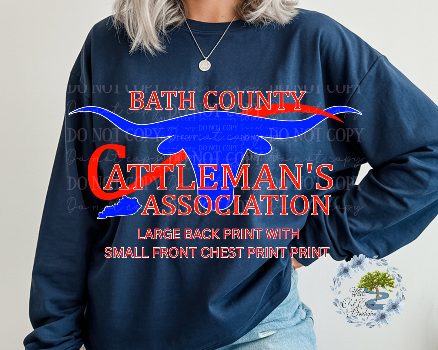 Cattleman's Long Sleeve Back Print Small Front Chest Print