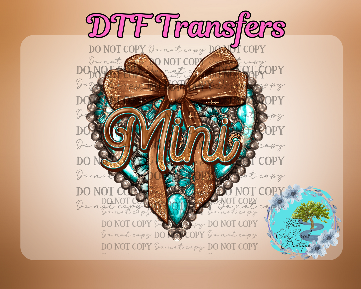 DTF Transfer Mini Western Heart