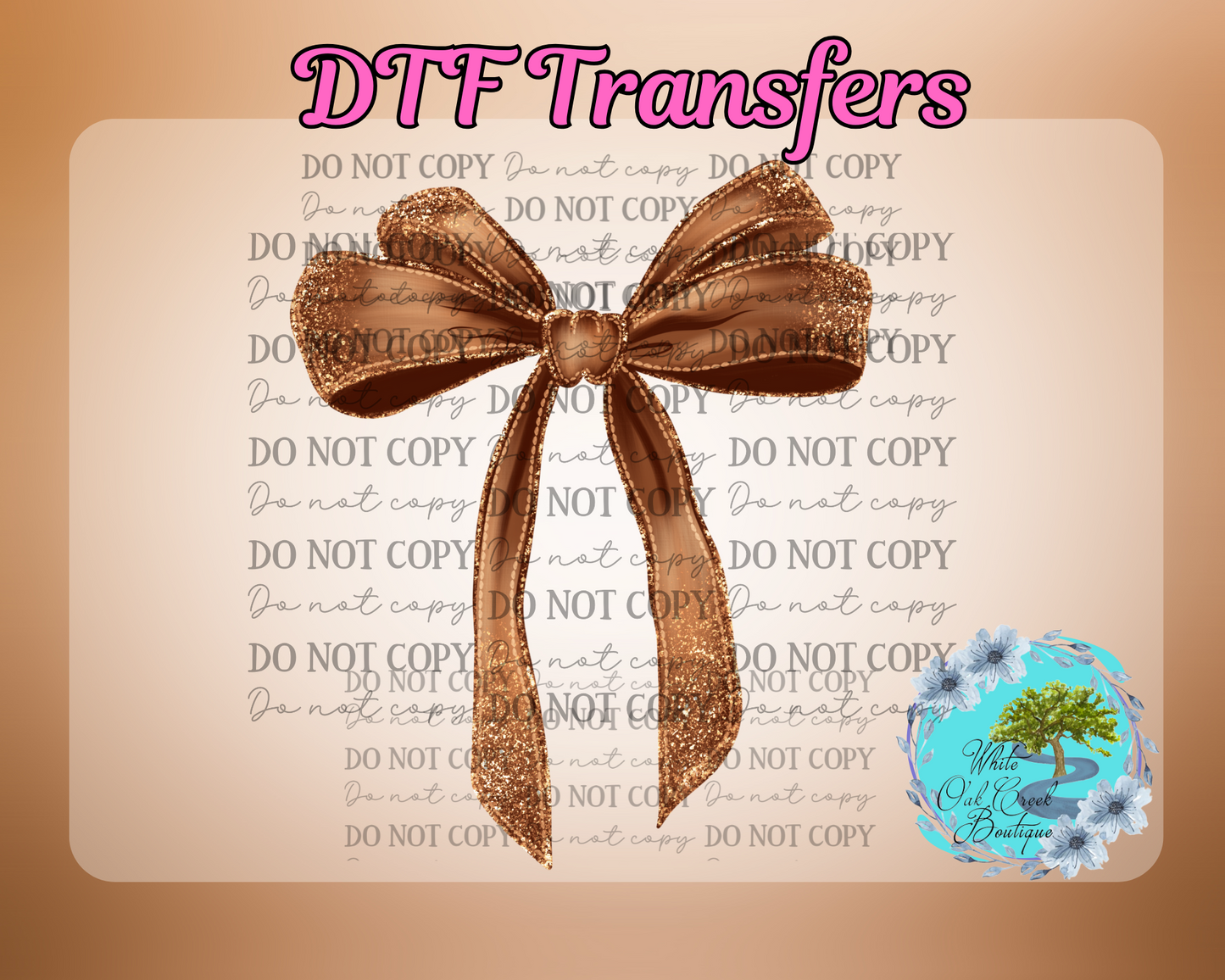 DTF Transfer Western Brown Bow