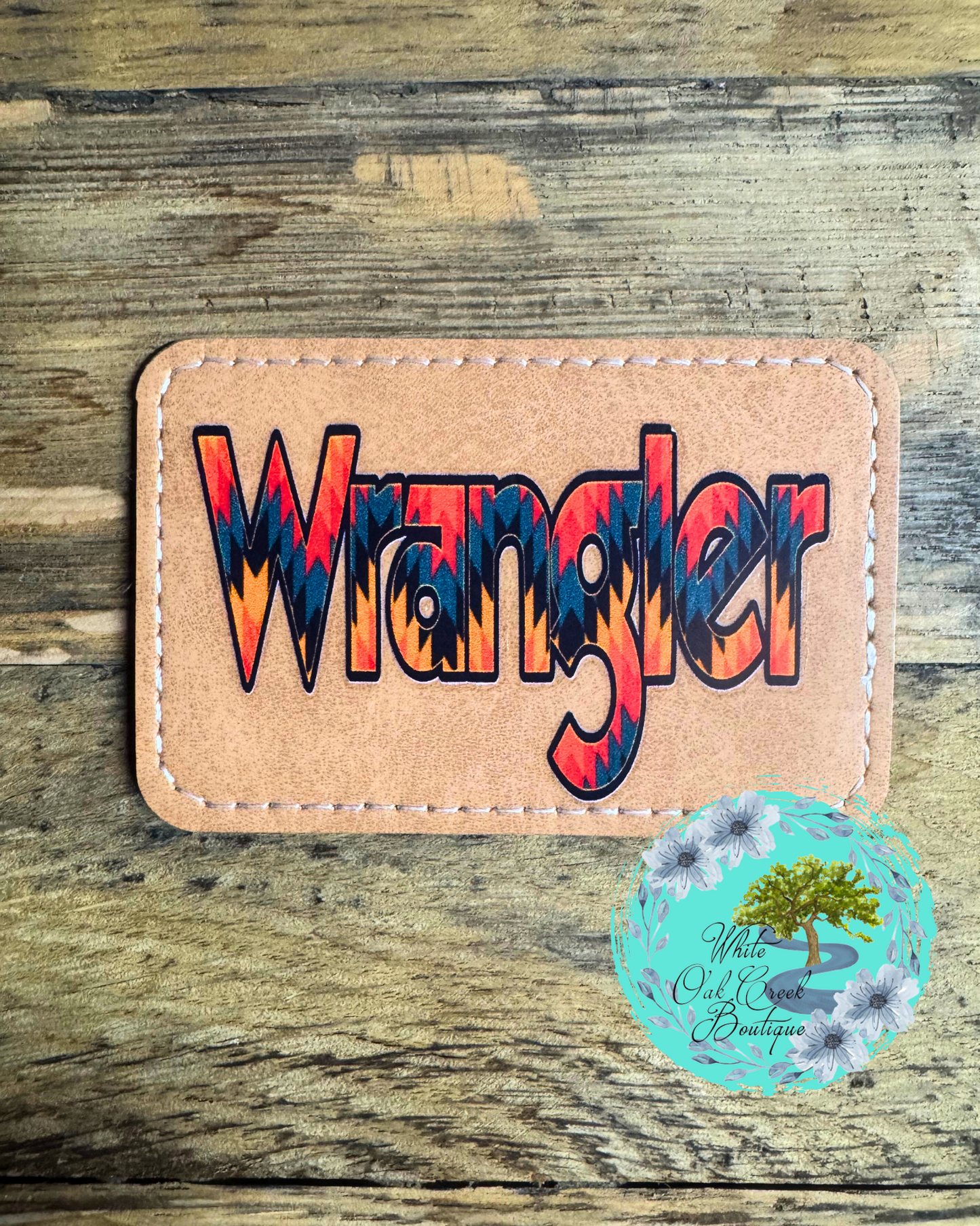 Wrangler Aztec Faux Leather Trucker Hat Patch