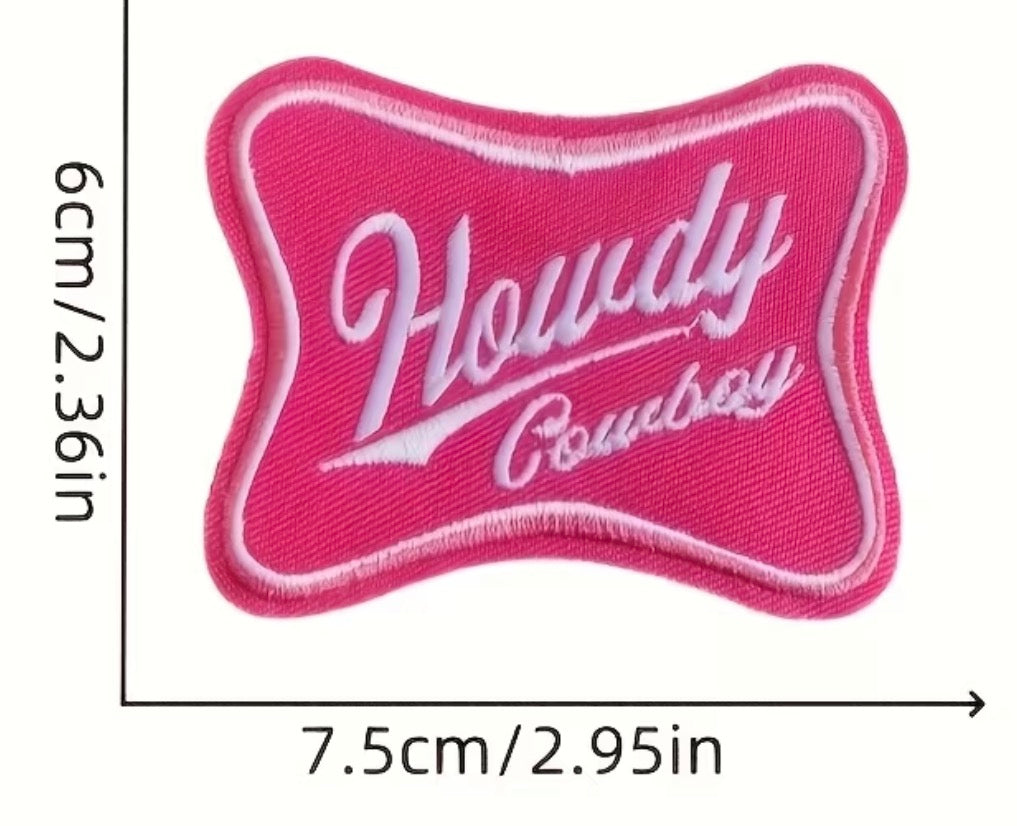 Howdy Cowboy Hat Patch