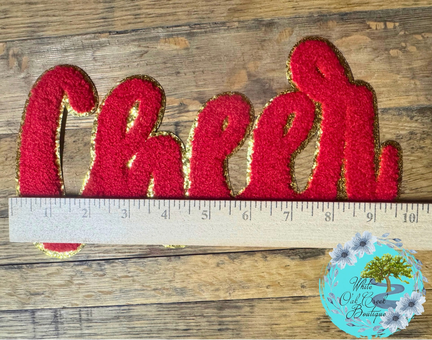 Chenille Large Cheer 10” DIY Iron On Patch