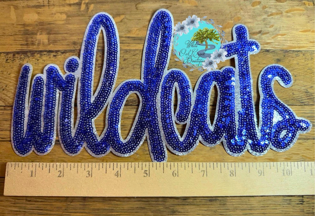 Wildcat Sequin 11” Iron-On Patch