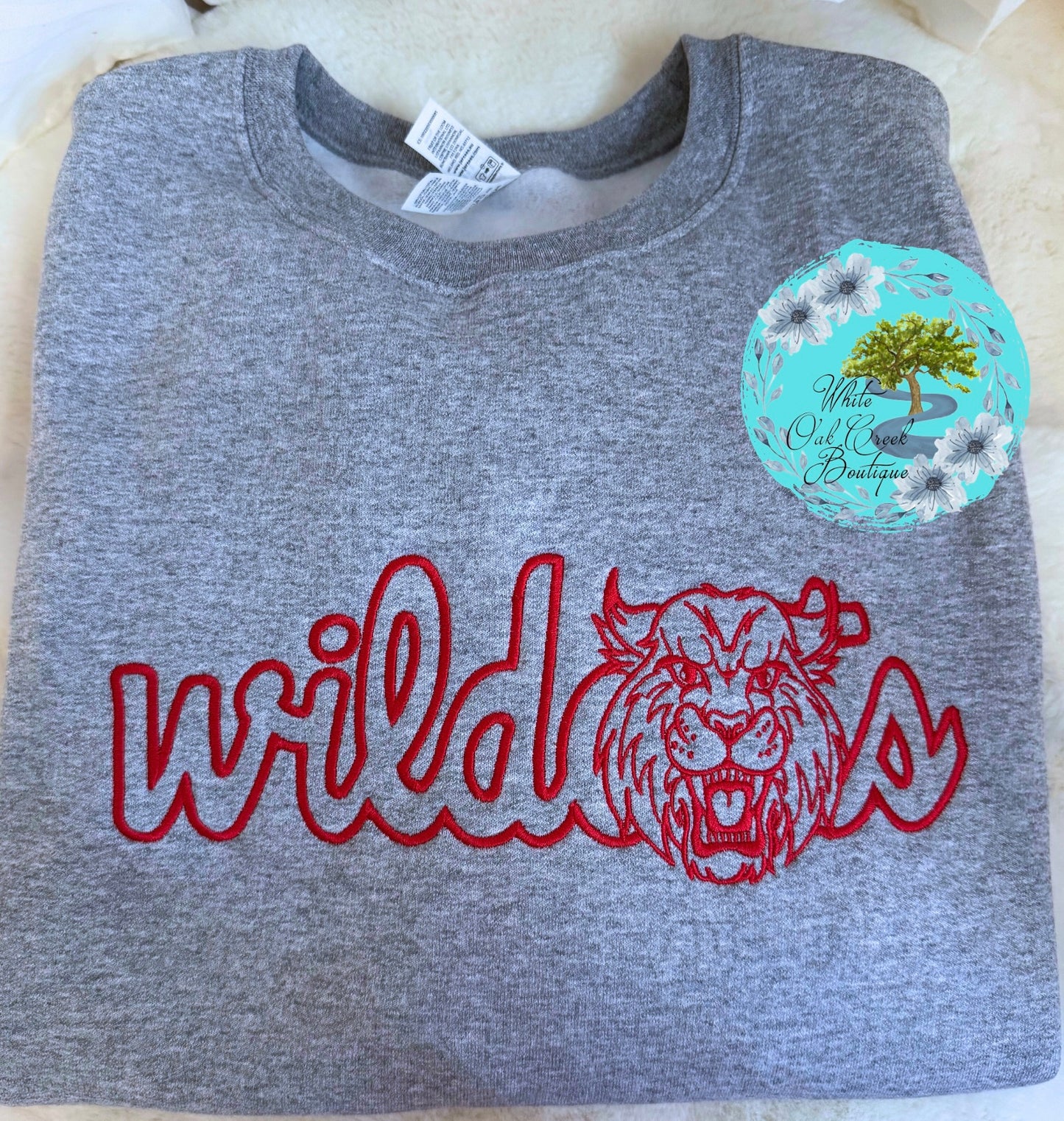 Wildcats Embroidered Sweatshirt Vintage Font