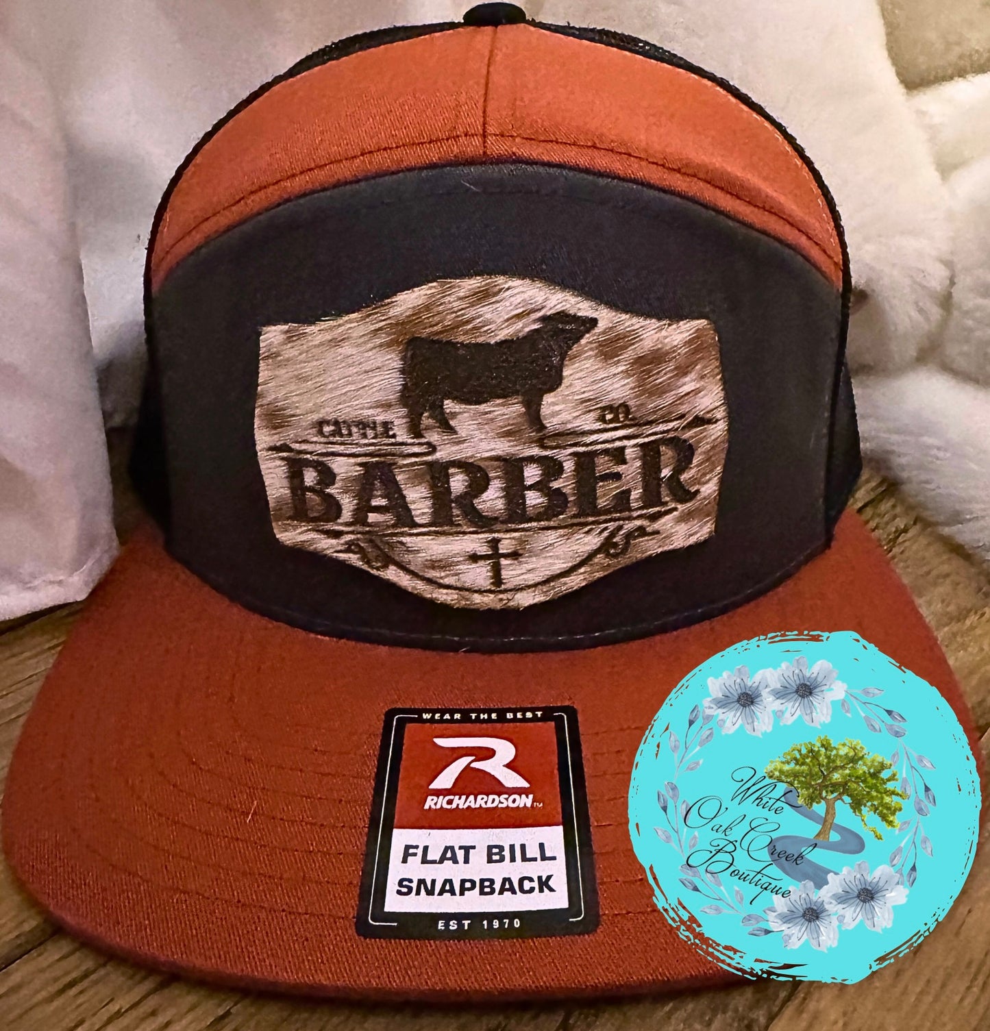 Cowhide Richardson Trucker Hat “Your Name” Cattle Co.