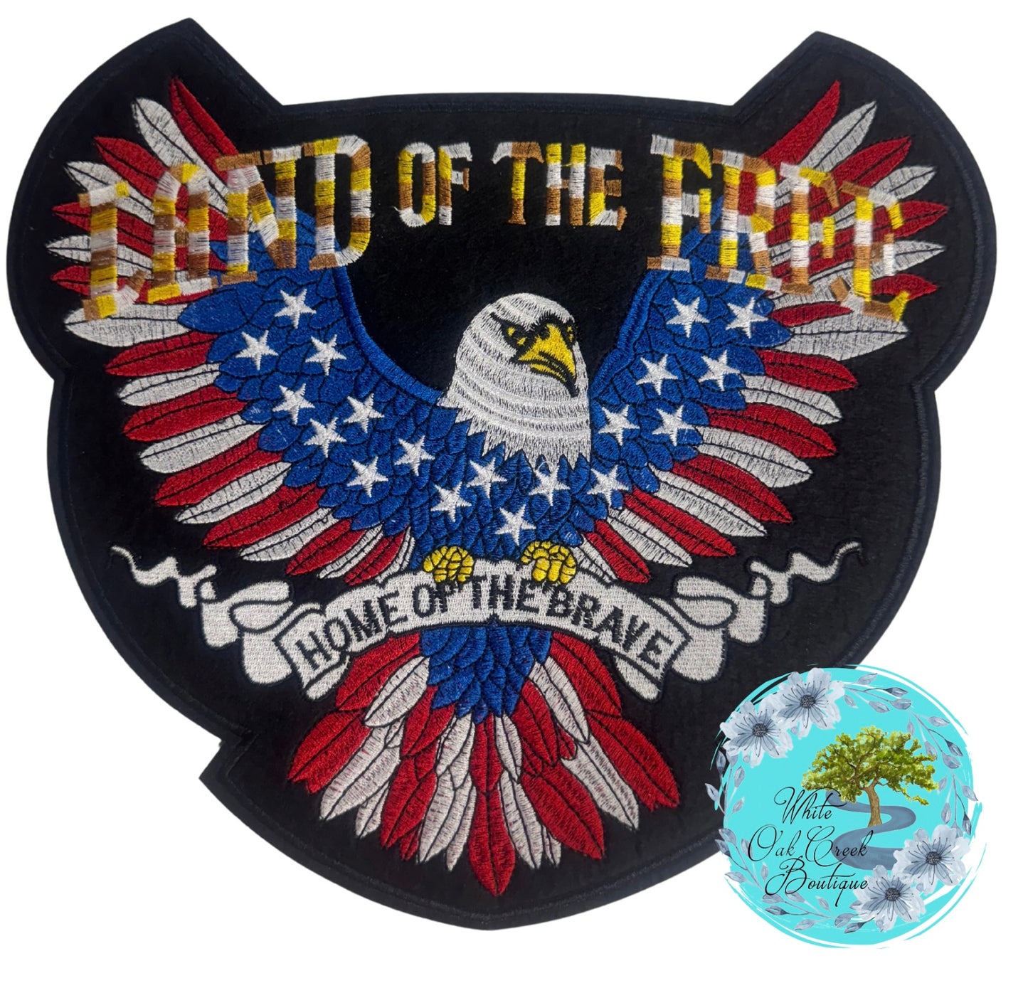 Eagle Embroidered Large 10.75” Iron on w/ adhesive