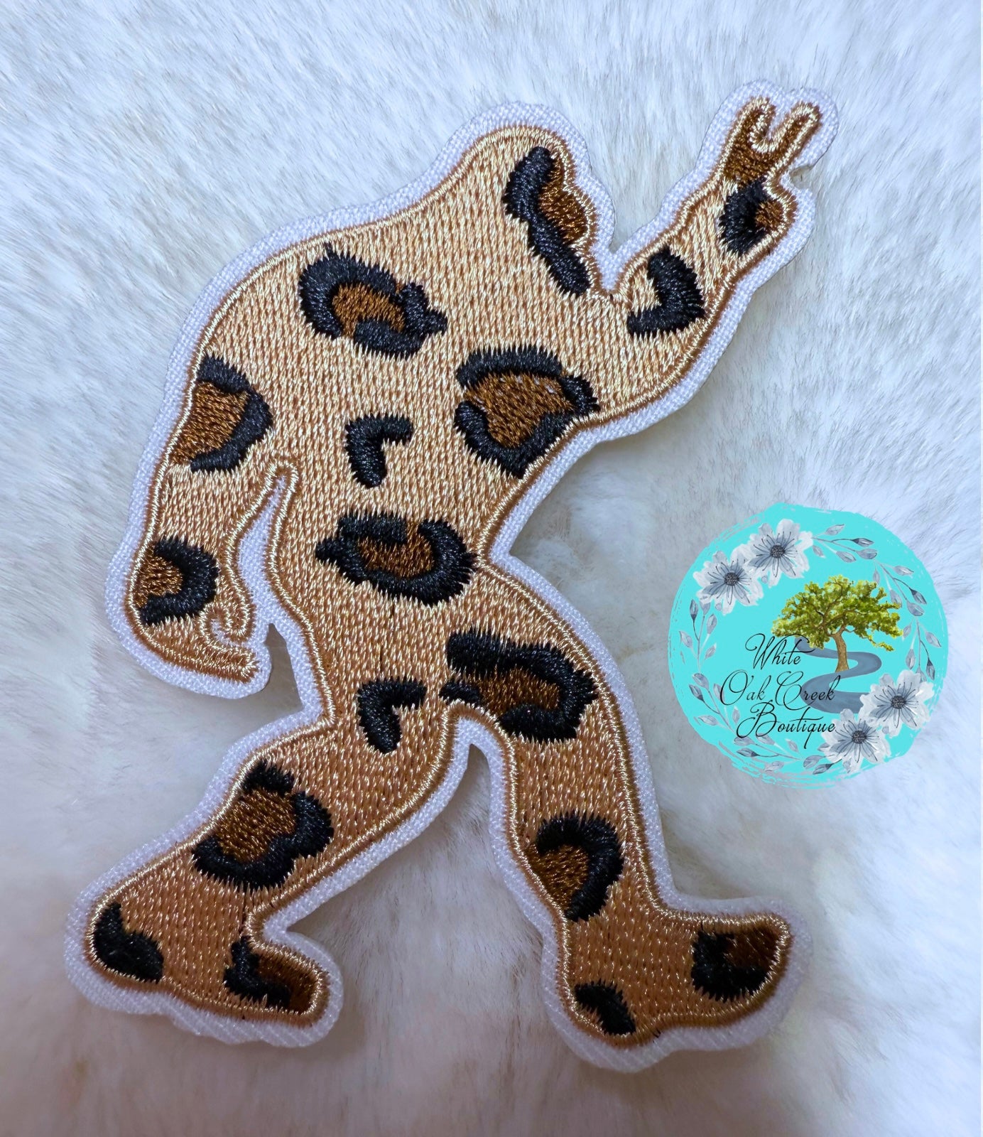 Bigfoot Cheetah Black Brown 4” Hat Patch