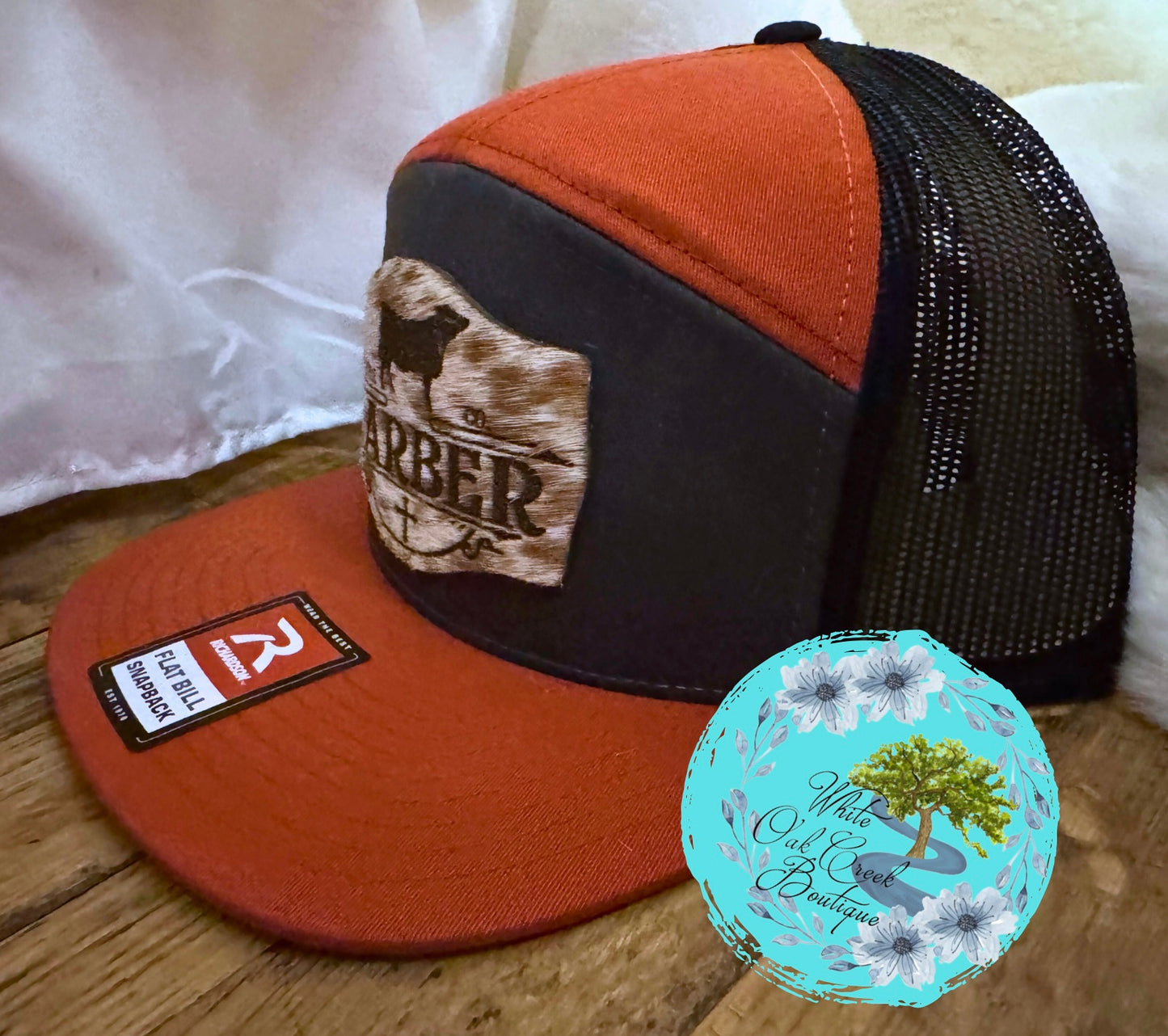 Cowhide Richardson Trucker Hat “Your Name” Cattle Co.