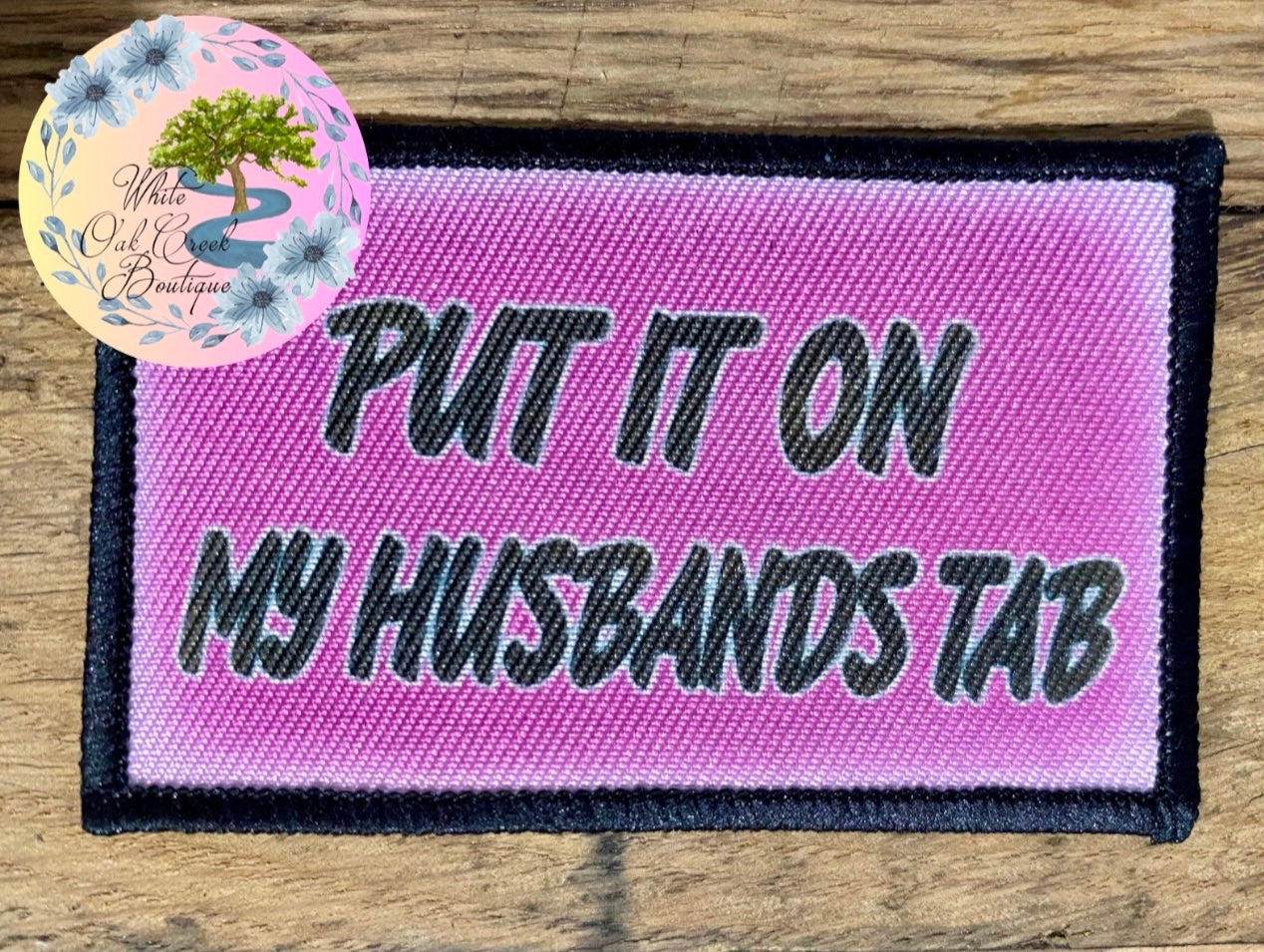Put it on my husbands tab hat patch