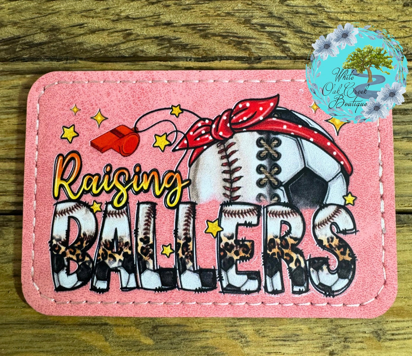 Baseball Soccer Ballers Faux Leather Hat Patch