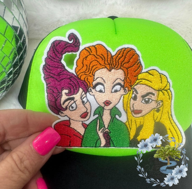 Hocus Sisters Large Witch Embroidered Hat Patch