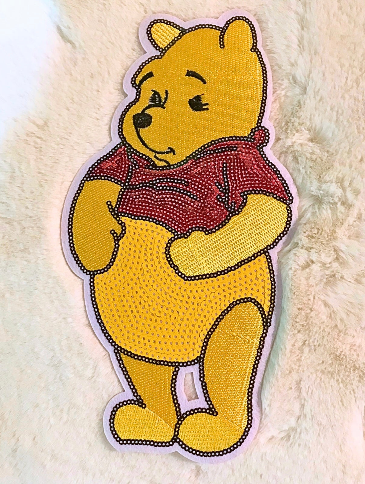 Pooh Bear 10” Sequin Patch