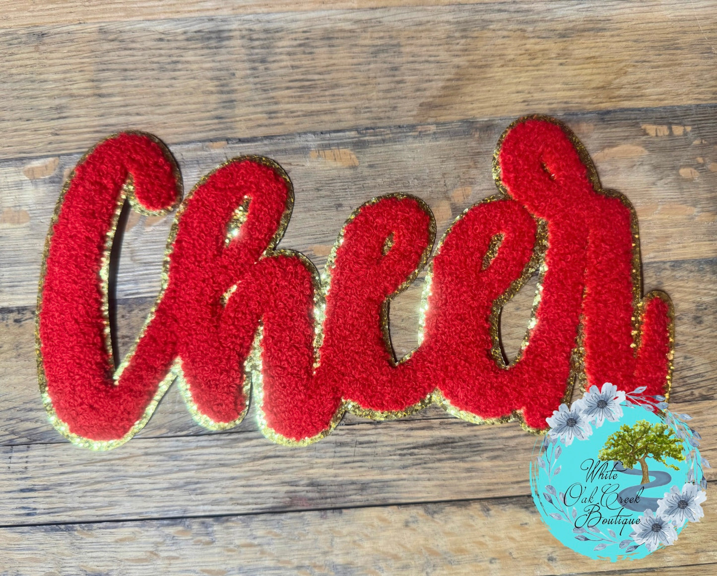 Chenille Large Cheer 10” DIY Iron On Patch
