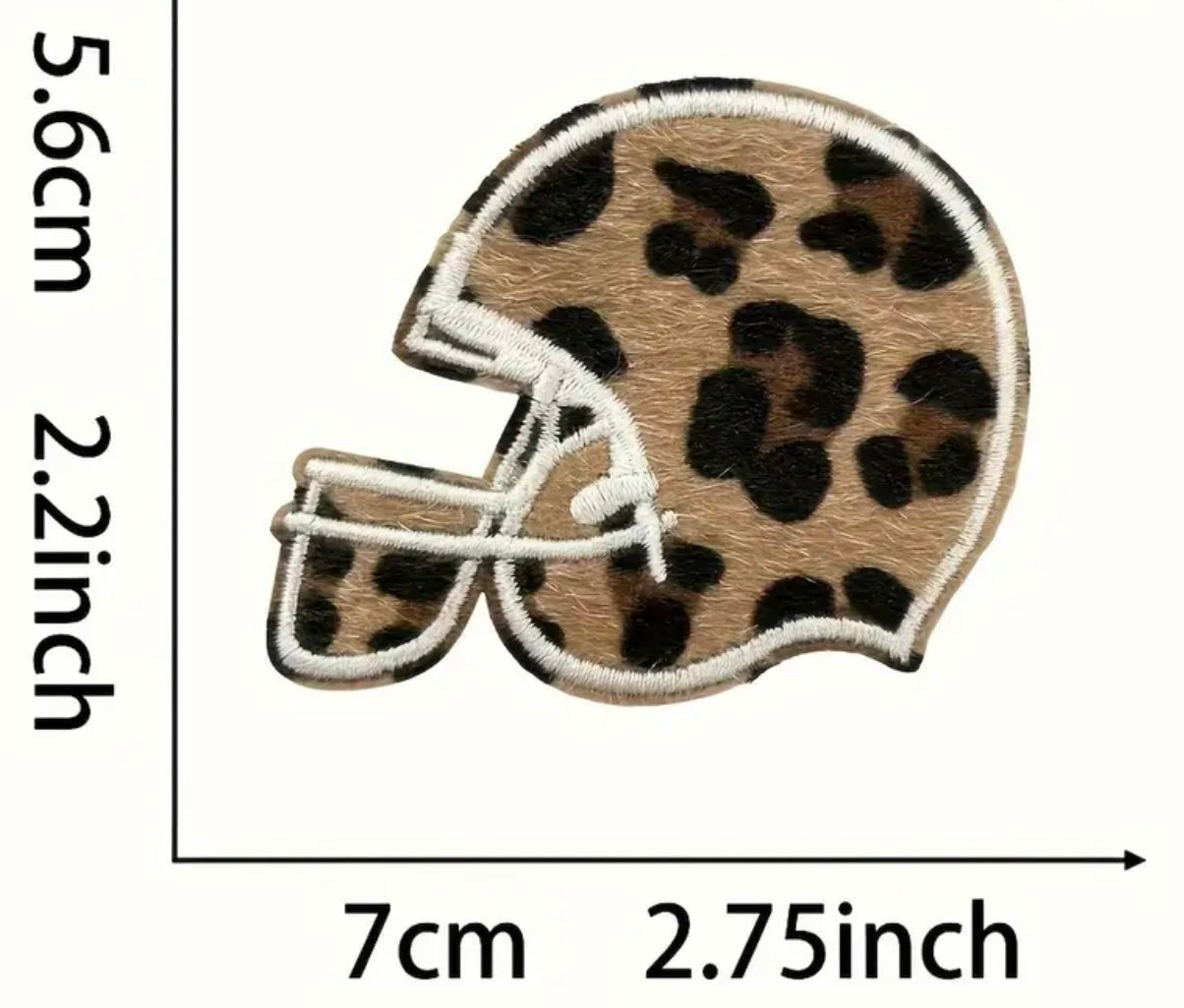 Cheetah Football Helmet Fuzzy Embroidered Hat Patch