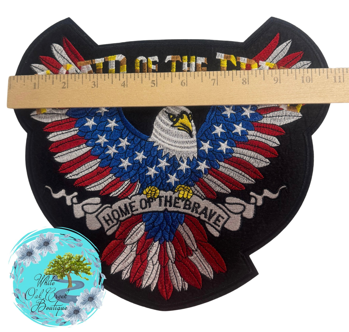 Eagle Embroidered Large 10.75” Iron on w/ adhesive