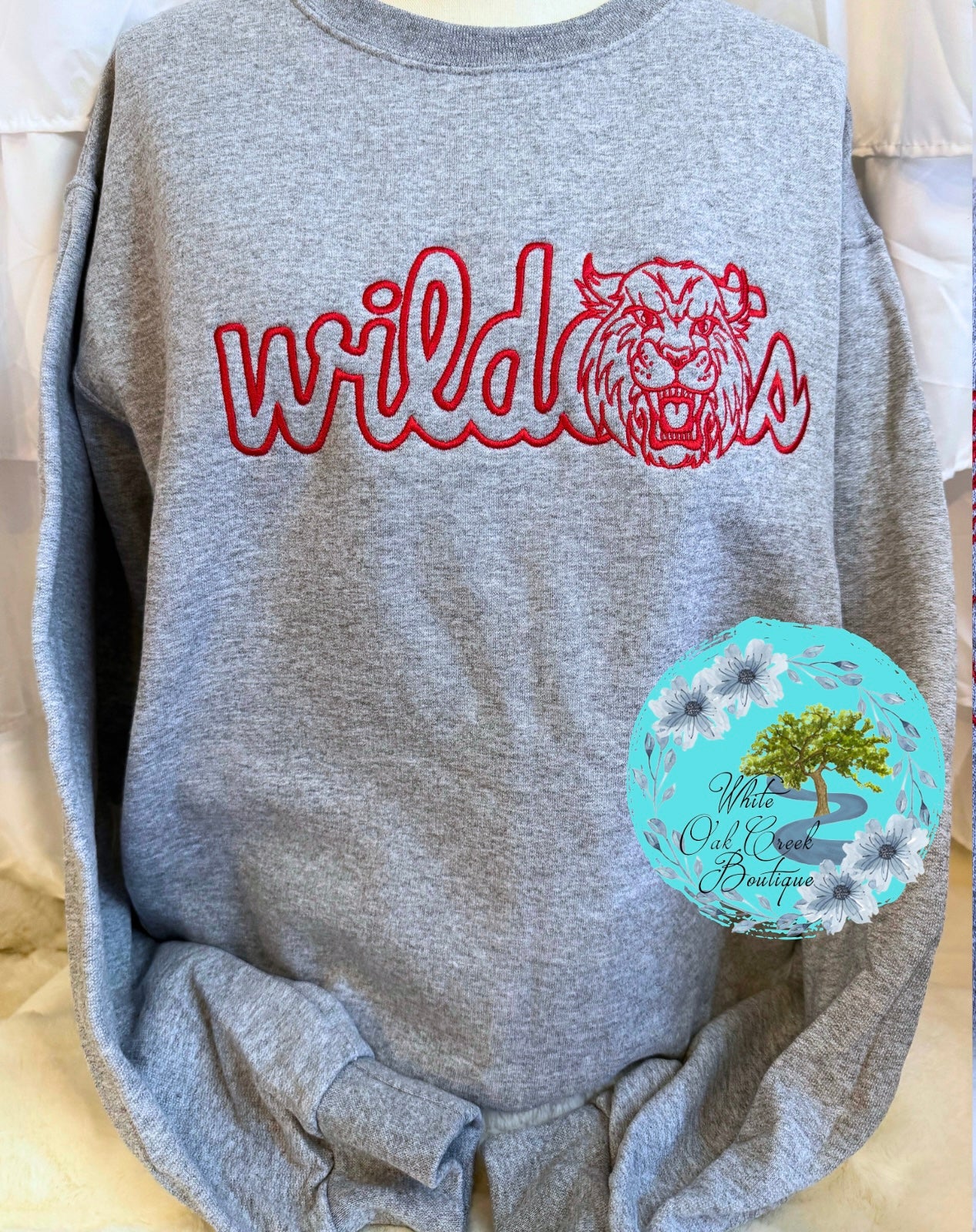 Wildcats Embroidered Sweatshirt Vintage Font