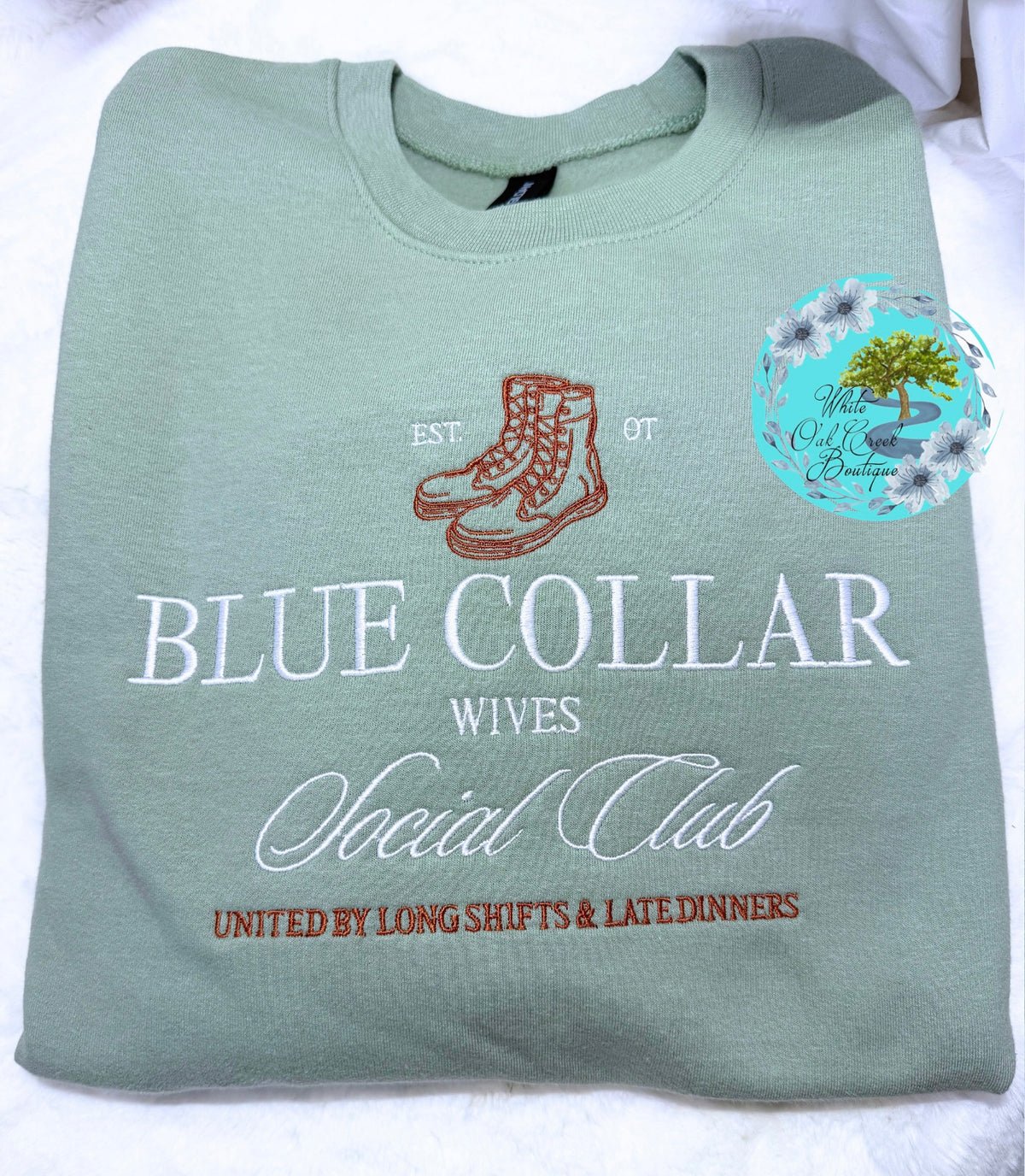 Blue Collar Wives Social Club Embroidered Sweatshirt