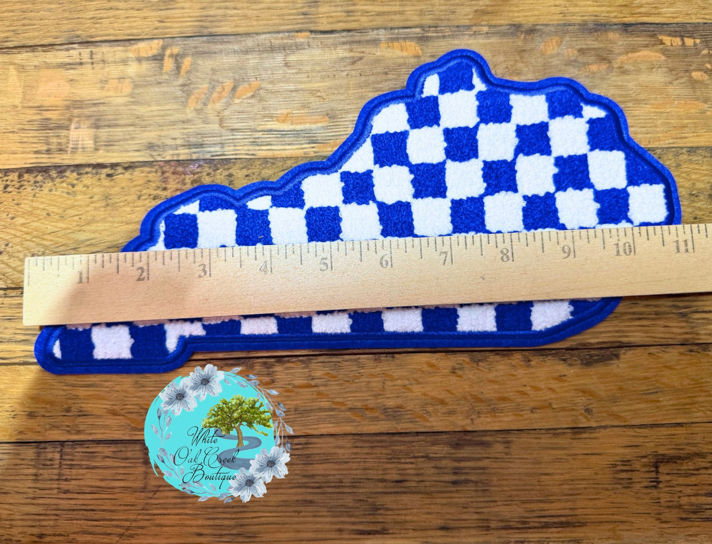 Kentucky Checkered Chenille 11” Iron-On Patch