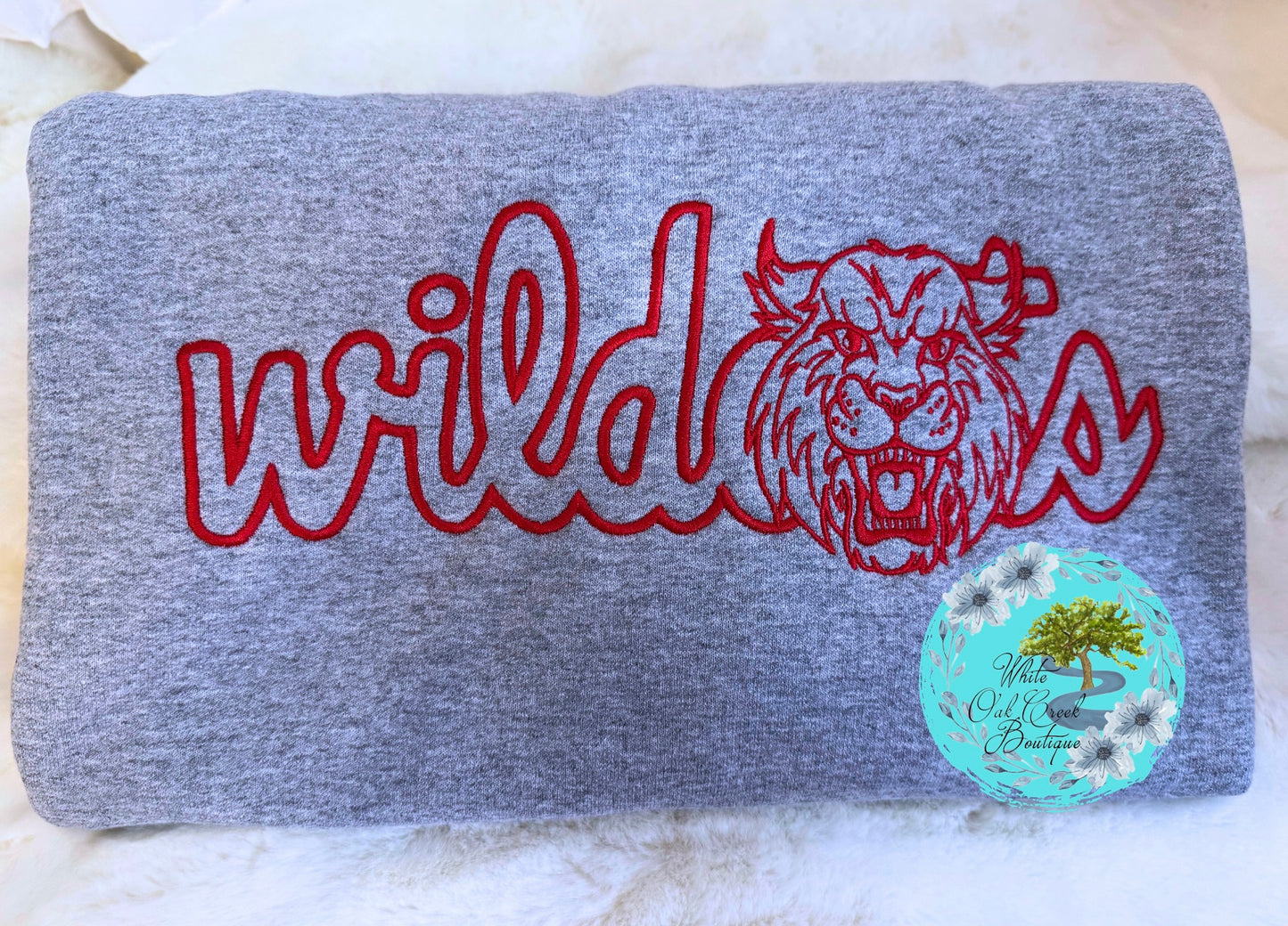 Wildcats Embroidered Sweatshirt Vintage Font