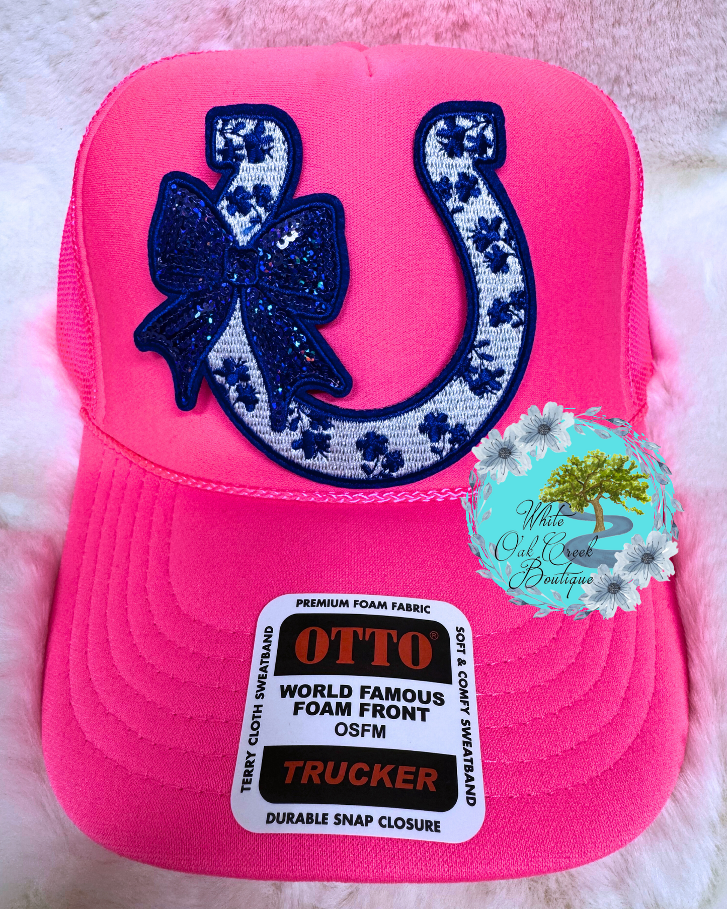 Horseshoe Sequin Embroidered Hat Patch