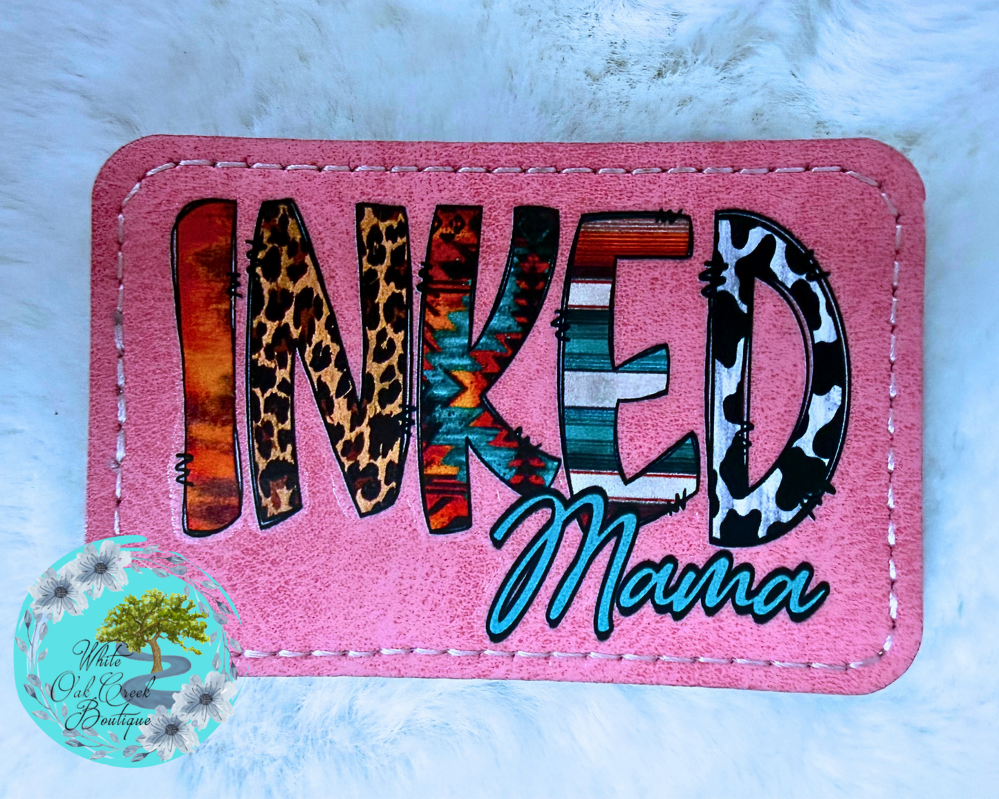 Inked Mama Faux Leather Trucker Hat Patch