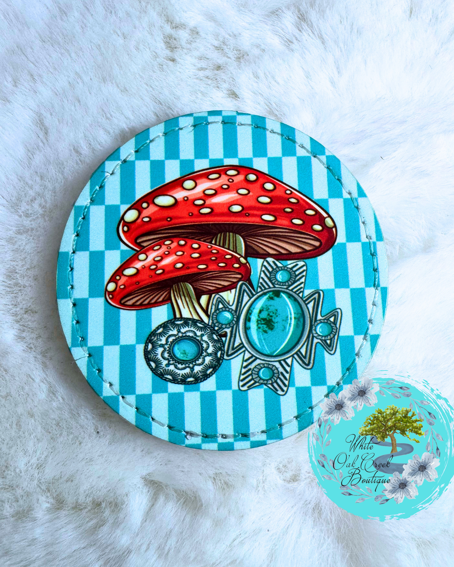 Mushroom Concho Round Hat Patch