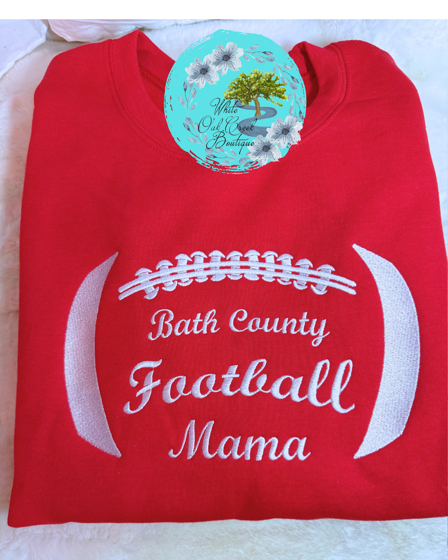 Football Embroidered Sweatshirt Vintage Font