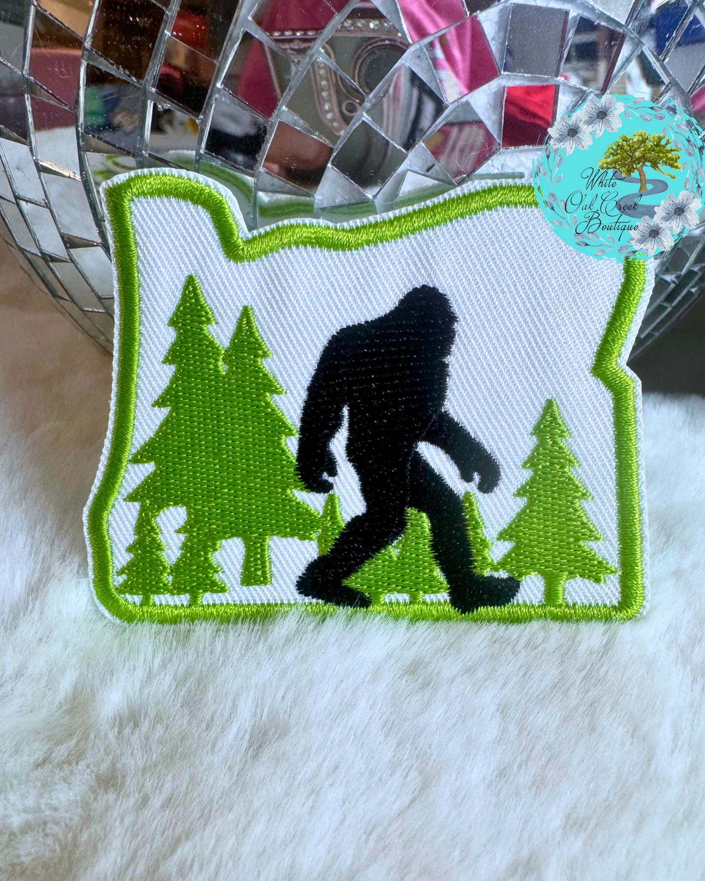 Bigfoot 3”Embroidered Iron on hat patch with adhesive
