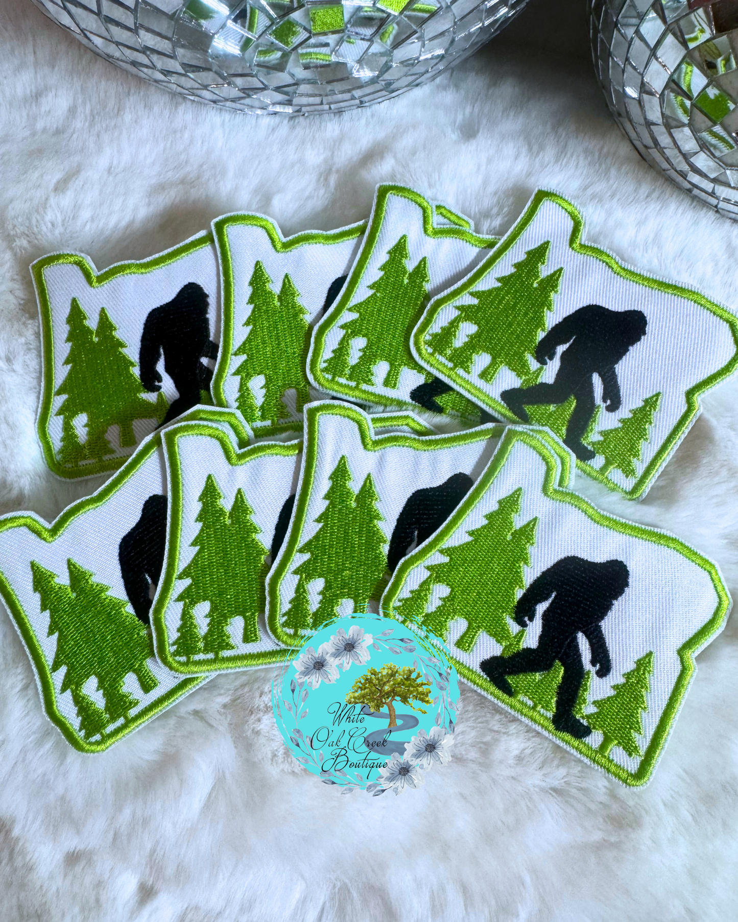 Bigfoot 3”Embroidered Iron on hat patch with adhesive