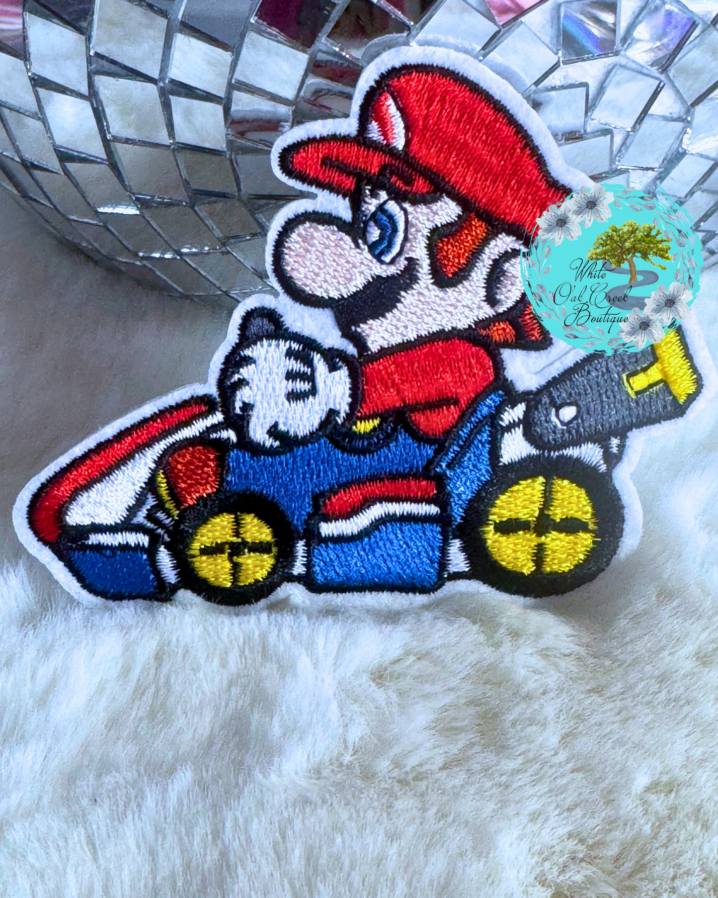 Mario Cart 3.6”Embroidered Trucker Hat Patch
