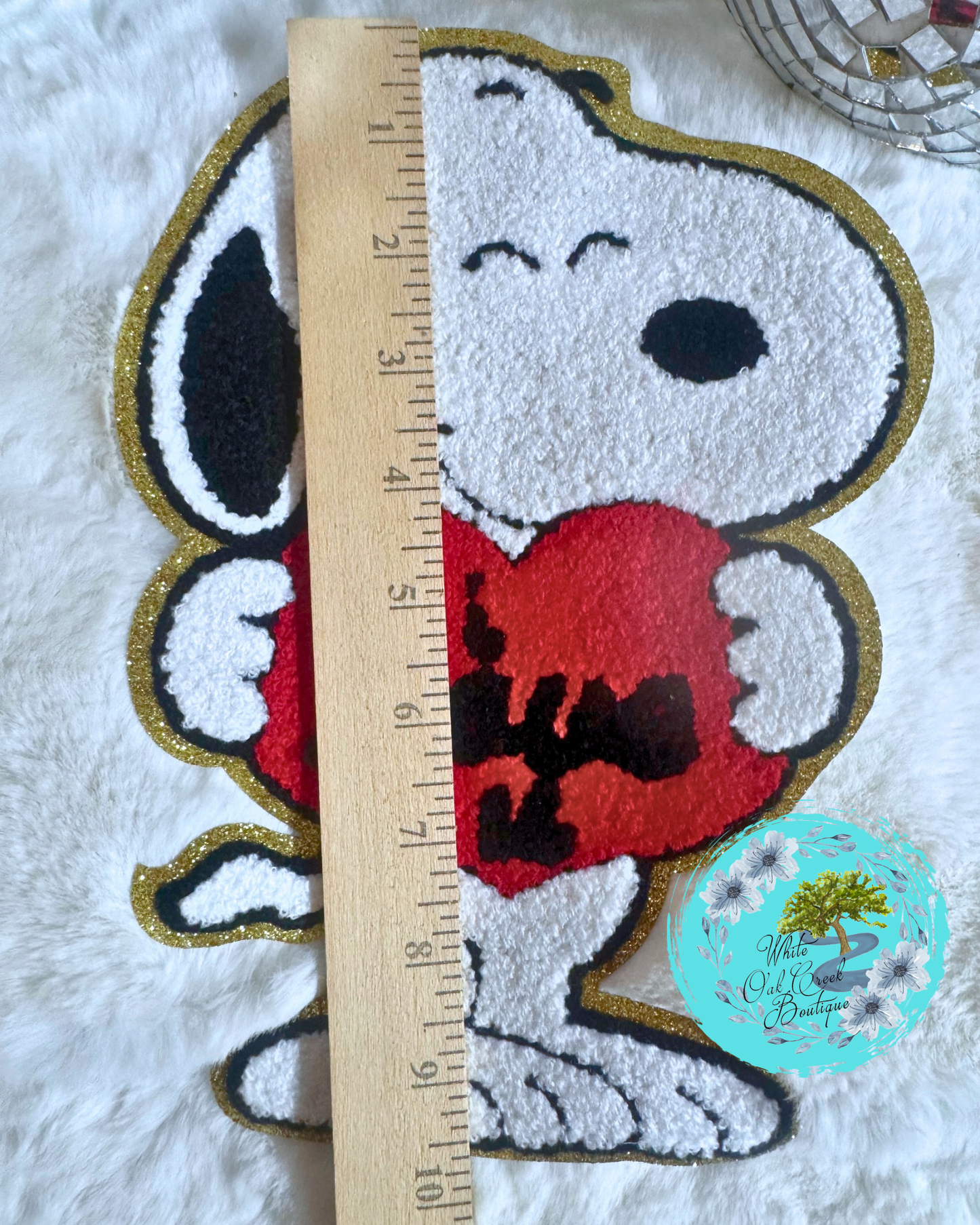 Snoopy I Love You 9” Chenille Patch