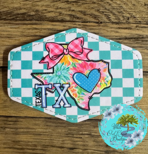 Texas Pink Bow Leather Trucker Hat Patch