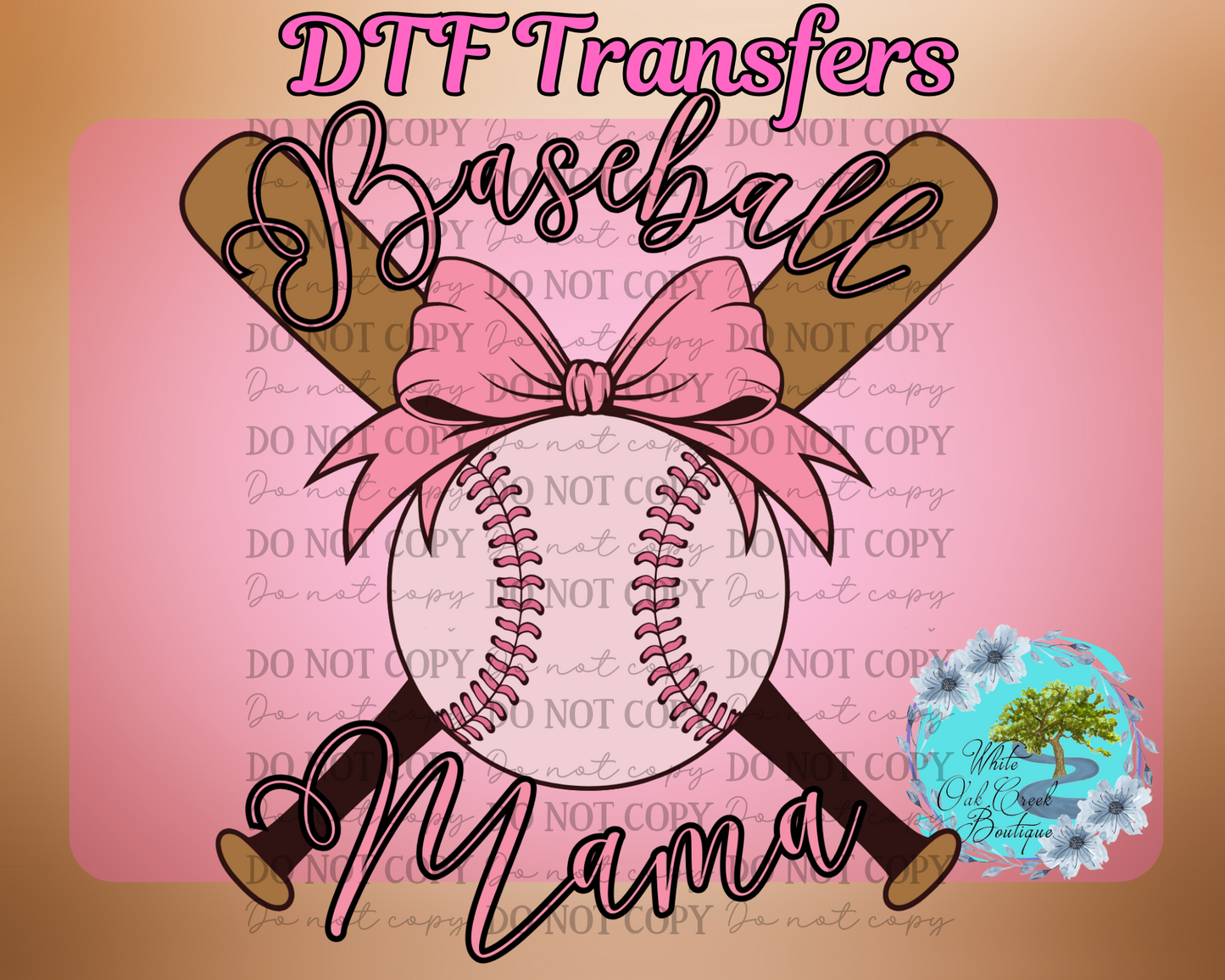 DTF Transfer Baseball Mama