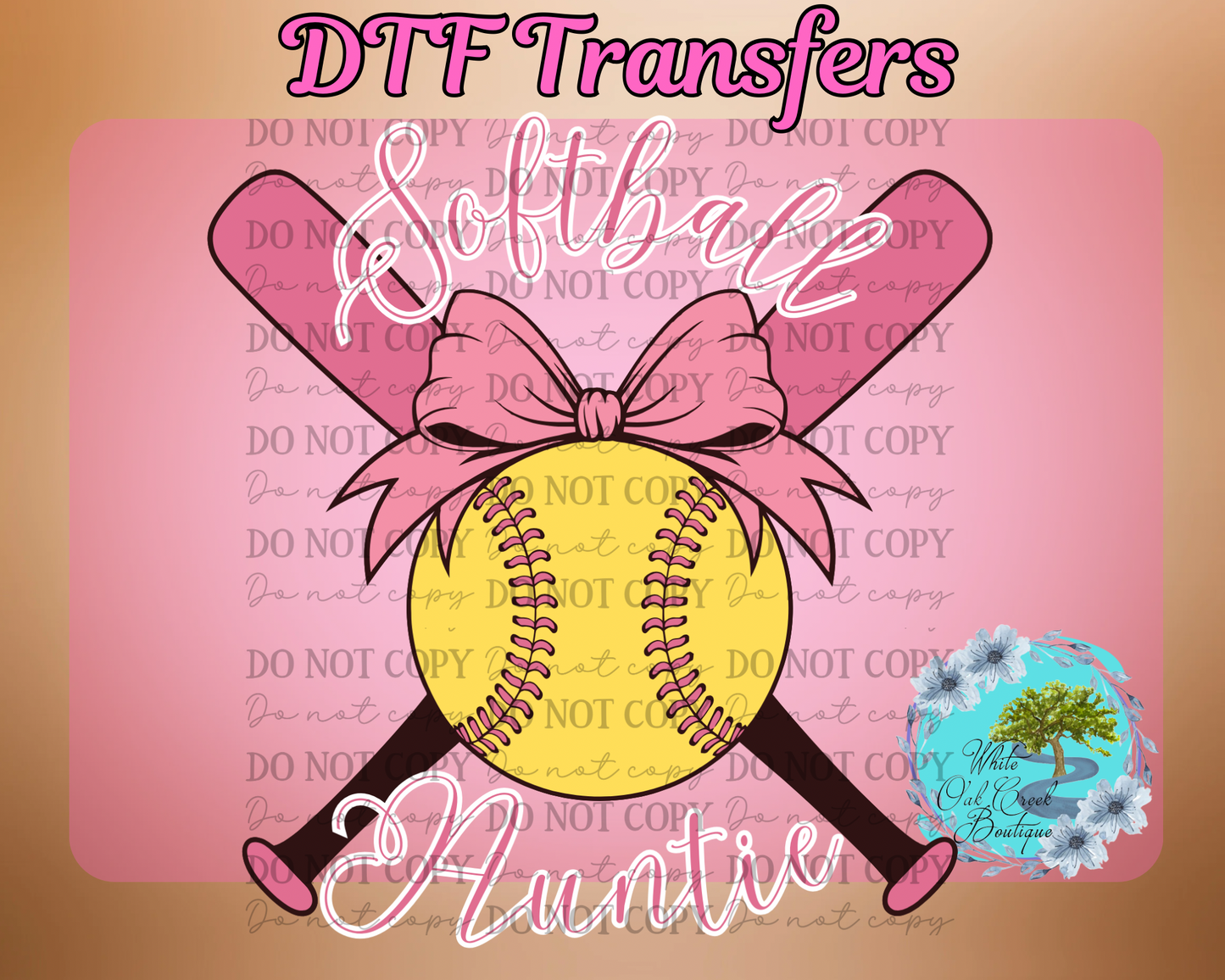 DTF Transfer Softball Auntie