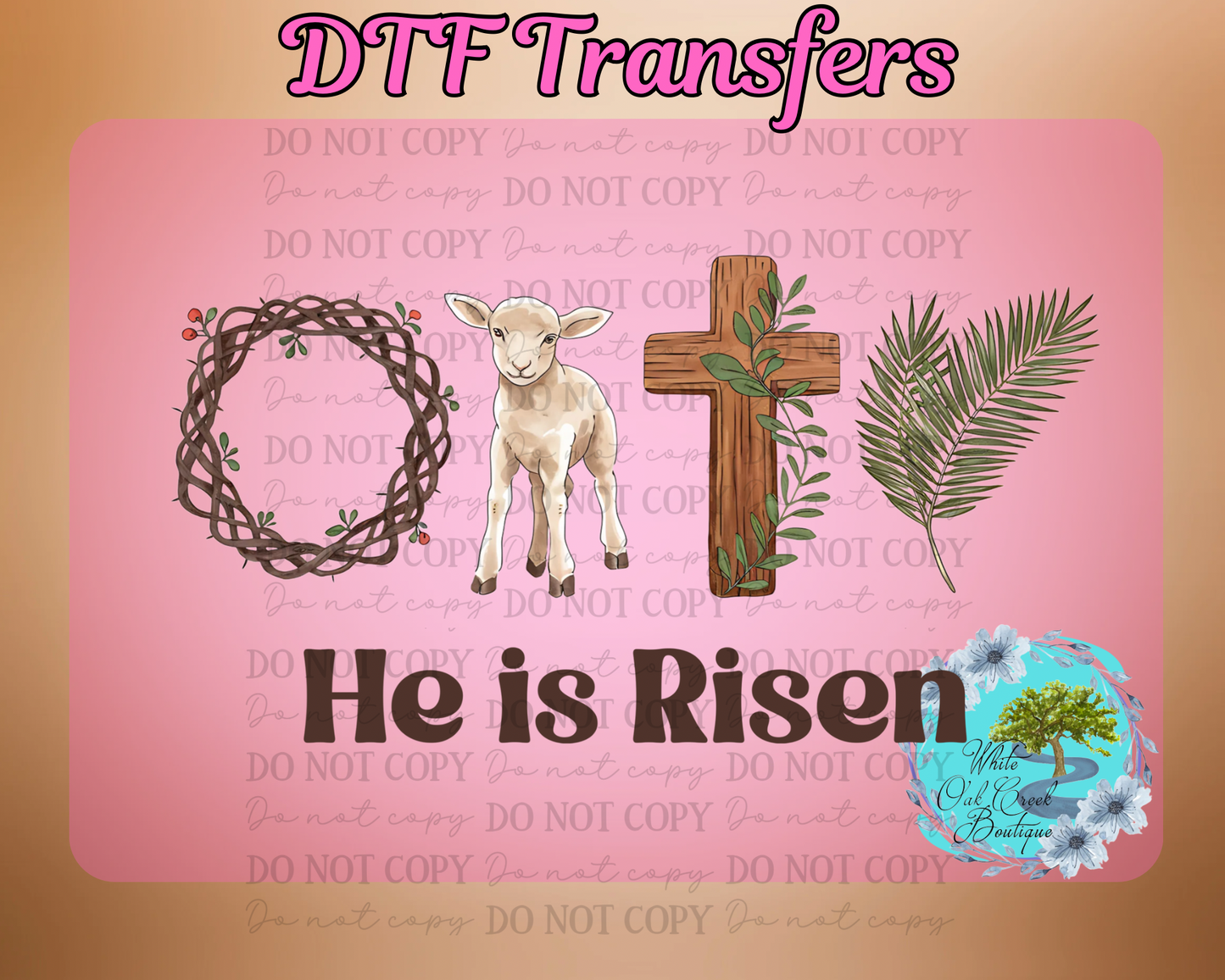 DTF Transfer He is Risen