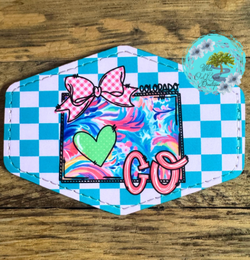 Colorado Pink Bow Leather Trucker Hat Patch