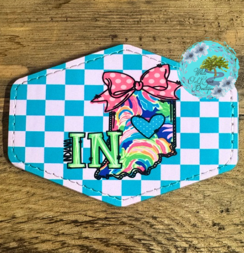 Indiana Pink Bow Leather Trucker Hat Patch