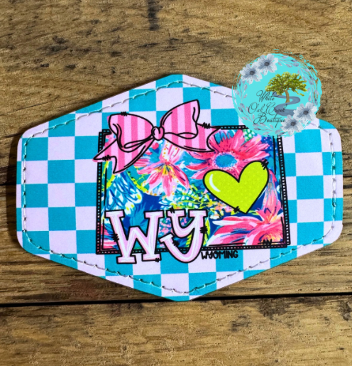 Wyoming Pink Bow Leather Trucker Hat Patch