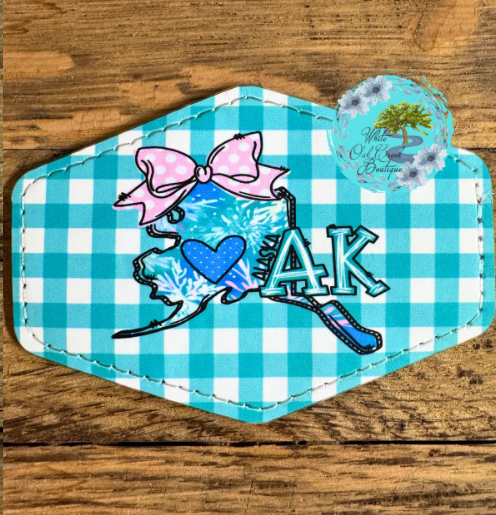 Alaska Pink Bow Leather Trucker Hat Patch